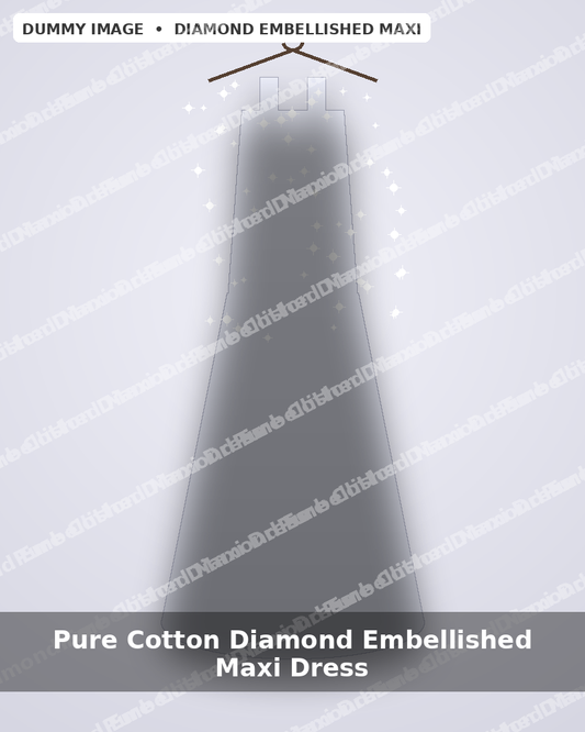 Pure Cotton Diamond Embellished Maxi Dress