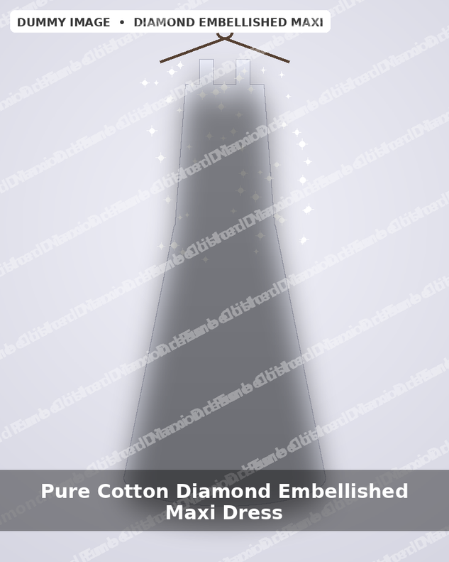 Pure Cotton Diamond Embellished Maxi Dress